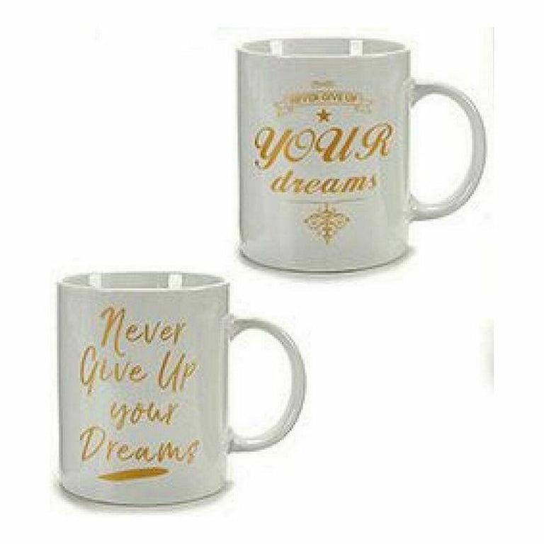 Tasse mug Dream Porcelaine Doré Blanc 330 ml 24 Unités
