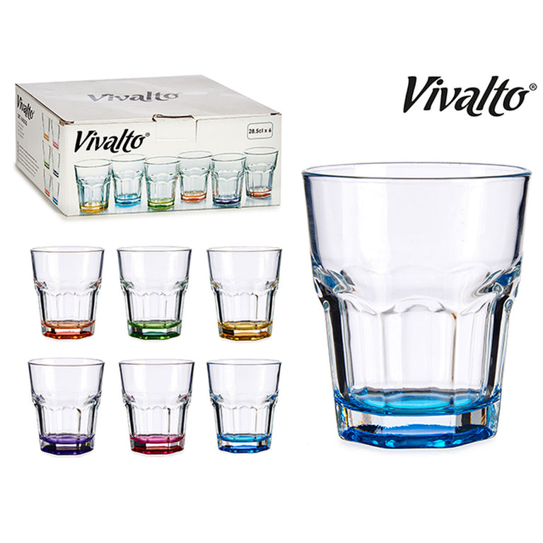 Verre Rouge Violet Bleu Rose Vert Jaune verre (285 ml) (6 Unités)