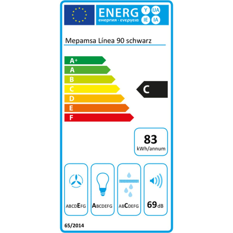 Hotte standard Mepamsa LINEA 60 NEGRA Noir 560 m3/h