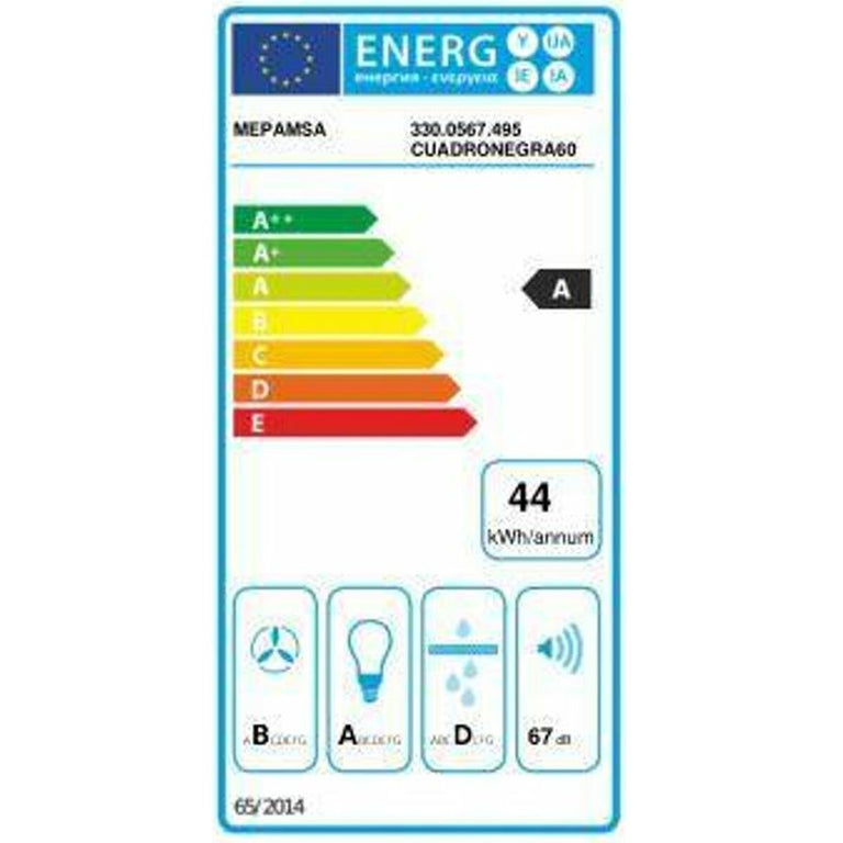 Hotte standard Mepamsa CUADRO Noir 60 cm 600 m3/h