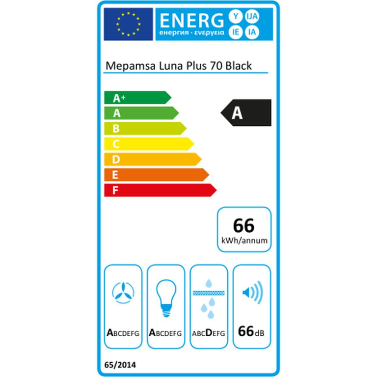 Hotte standard Mepamsa LUNA PLUS 70 NE 70 cm 590 m3/h Noir