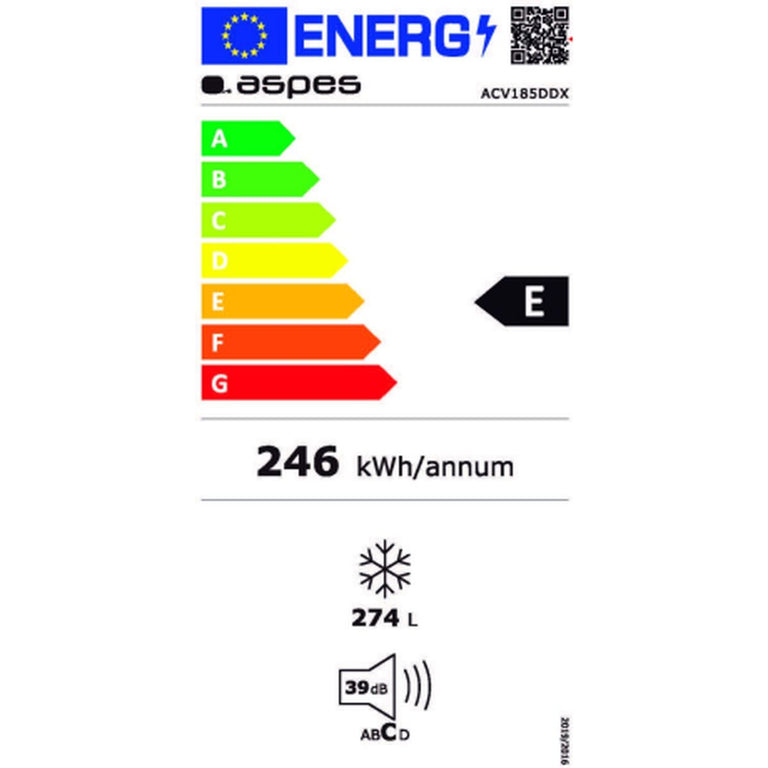 Congélateur Aspes ACV185DDX   185 Noir Acier inoxydable