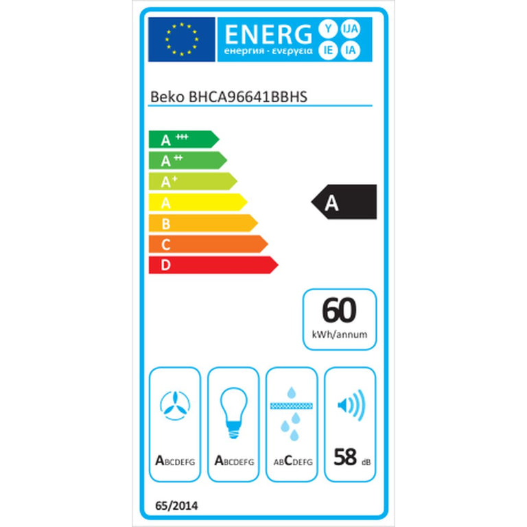 Hotte standard BEKO BHCA96641BBHS Noir