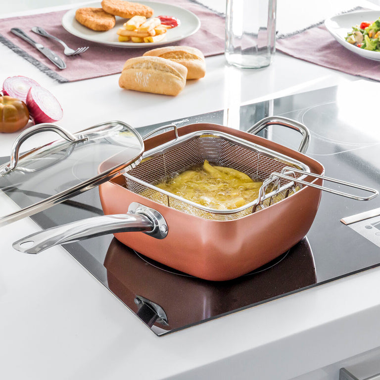 Ensemble de Poêle Multifonctions 5 en 1 Copper Coppans InnovaGoods 4 Pièces