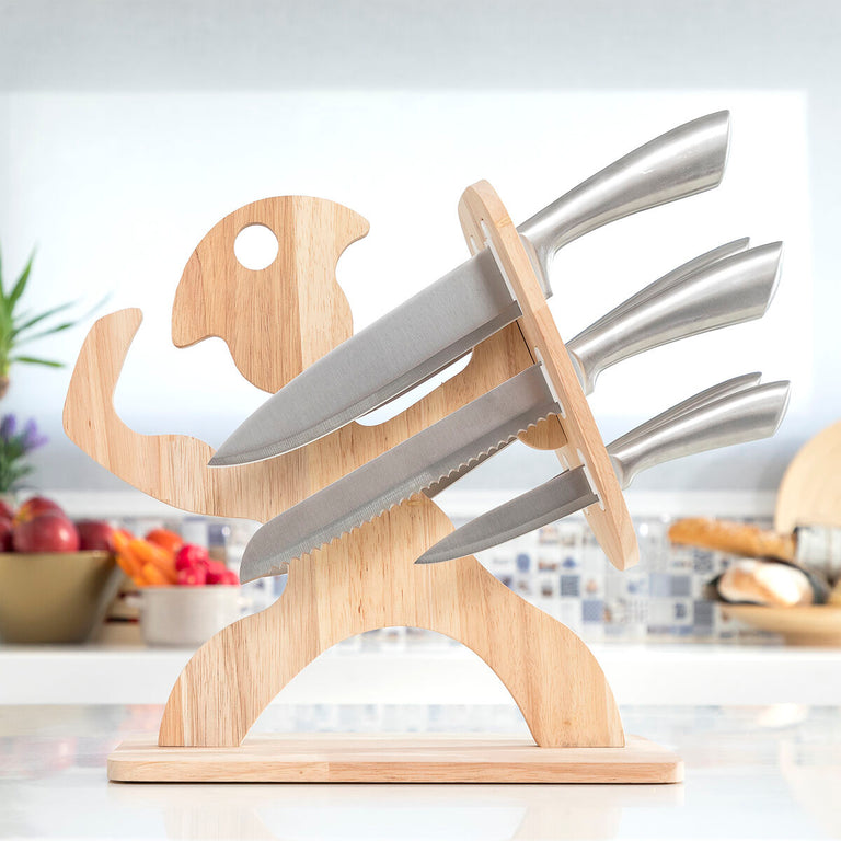 Jeu de couteaux avec support en bois Spartan InnovaGoods 7 Pièces