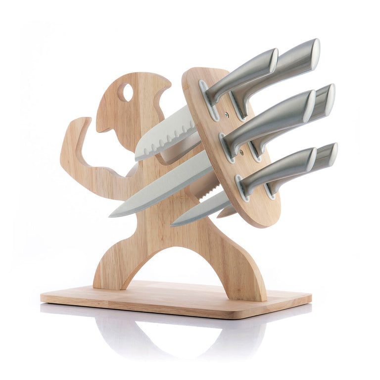 Jeu de couteaux avec support en bois Spartan InnovaGoods 7 Pièces