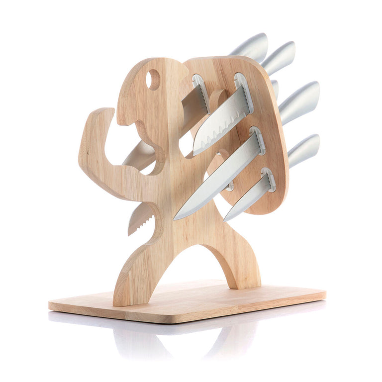 Jeu de couteaux avec support en bois Spartan InnovaGoods 7 Pièces