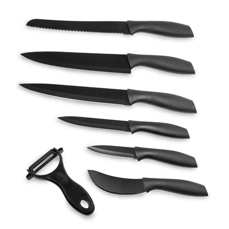 Couteau de table Bravissima Kitchen Set de 7 cuchillos Titanium Acier inoxydable polypropylène