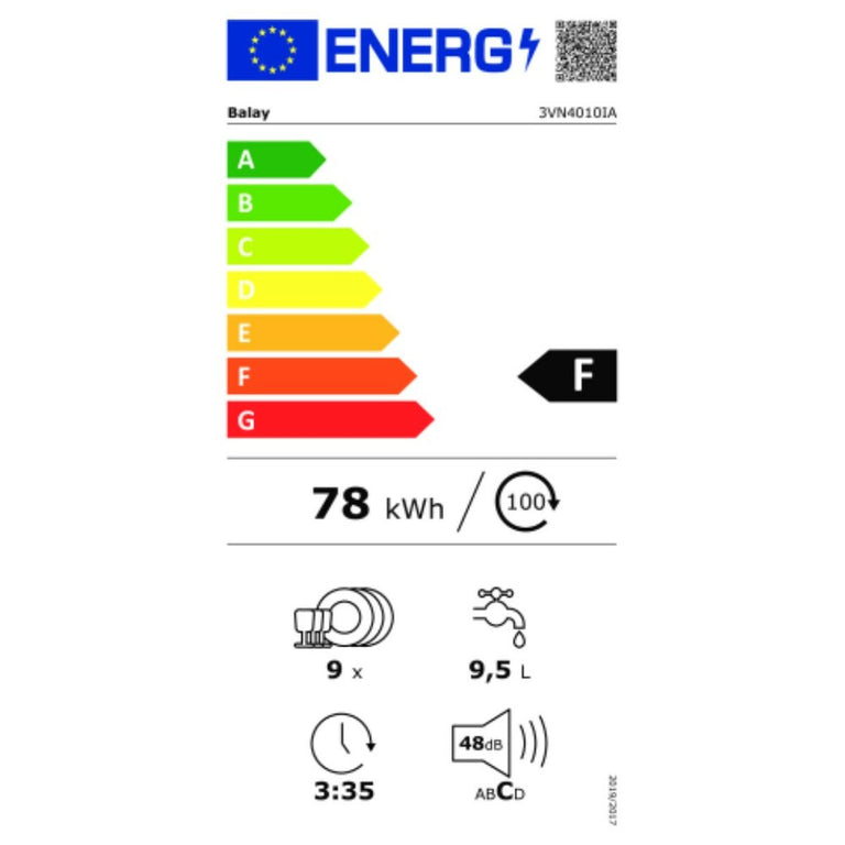 Lave-vaisselle Balay 3VN4010IA  Acier inoxydable (45 cm)