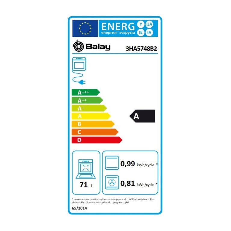 Four multifonction Balay 3HA5748B2 71 L (60 cm)