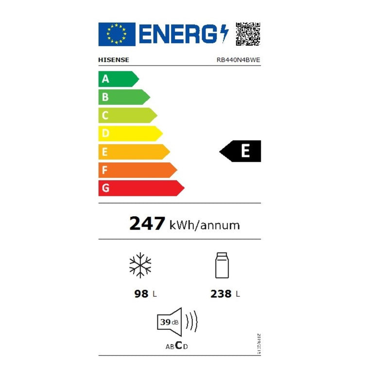 Réfrigérateur Combiné Hisense RB440N4BWE Blanc (200 x 60 cm)