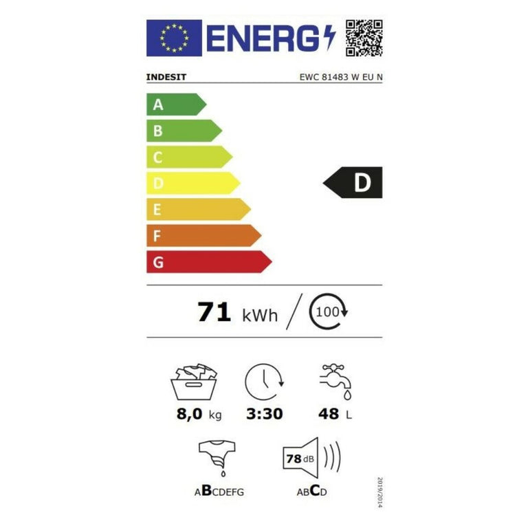 Machine à laver Indesit EWC81483WEU  8 kg 1400 rpm Blanc